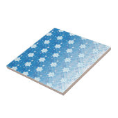 Winterblau-weiß-Schneeflocken-Muster Fliese (Seite)