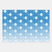 Winterblau-weiß-Schneeflocken-Muster Geschenkpapier Set (Vorderseite 2)