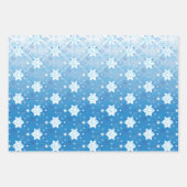 Winterblau-weiß-Schneeflocken-Muster Geschenkpapier Set (Vorderseite)