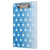 Winterblau-weiß-Schneeflocken-Muster Klemmbrett (Links)