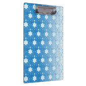 Winterblau-weiß-Schneeflocken-Muster Klemmbrett (Rechts)