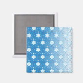 Winterblau-weiß-Schneeflocken-Muster Magnet (Vorderseite/Rückseite)