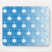 Winterblau-weiß-Schneeflocken-Muster Mousepad (Vorne)