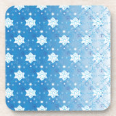 Winterblau-weiß-Schneeflocken-Muster Untersetzer (Vorderseite)