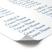 Winterblau-weiße Schneeflocken Sitzplan Poster (Ecke)