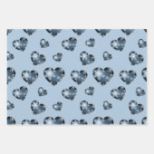 Winterblaue Farbherzen mit Schneeflocken Geschenkpapier Set (Vorderseite 2)