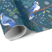 Winterblaue Jay Geschenkpapier (Rolleneckpunkt)