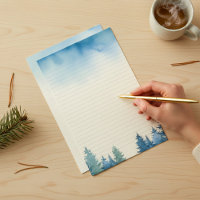 Winterblaue Kiefern gesäumt