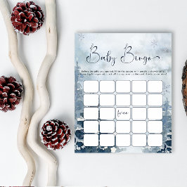 Winterblaue Kiefernbäume Bingospiel