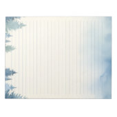 Winterblaue Kiefernbäume mit Notizblock (Vorderseite)