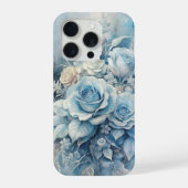 Winterblaue Rosen - Elegante Eisblumen iPhone Hülle (Rückseite)
