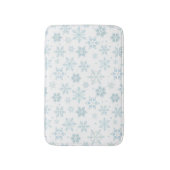 Winterblaue Schneeflocken Badematte (Vorderseite Vertikal)