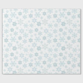 Winterblaue Schneeflocken Geschenkpapier (Flach)