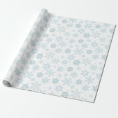 Winterblaue Schneeflocken Geschenkpapier (Ungerollt)