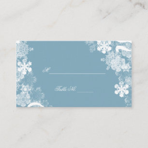 Winterblaue Schneeflocken Hochzeiten Platzkarten