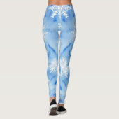 Winterblaue Schneeflocken/Multiprint-Leggings Leggings (Rückseite)