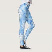 Winterblaue Schneeflocken/Multiprint-Leggings Leggings (Rechts)