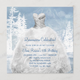 Winterblaue Schneeflocken Quinceanera-Einladungen Einladung