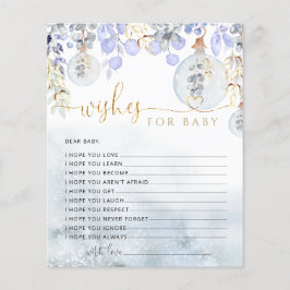 Winterblaue Wünsche für die Babykarte