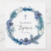 winterblaues Weinetikett (Einzelnes Label)