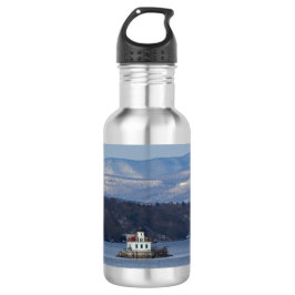 Winterblick auf das Leuchtturm von Esopus Meadows Edelstahlflasche