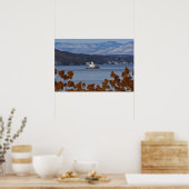 Winterblick auf das Leuchtturm von Esopus Meadows Poster (Küche)