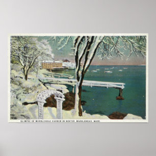 Winterblick auf den Hafen von Marblehead Poster
