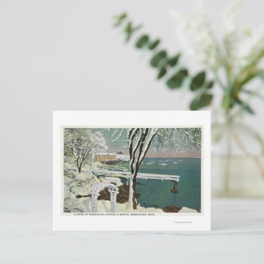 Winterblick auf den Hafen von Marblehead Postkarte (Stehend Vorderseite)