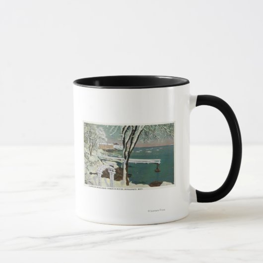 Winterblick auf den Hafen von Marblehead Tasse (Rechts)