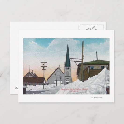Winterblick auf die Steadman Avenue Covered im Sch Postkarte (Vorne/Hinten)