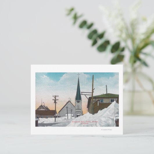 Winterblick auf die Steadman Avenue Covered im Sch Postkarte (Stehend Vorderseite)