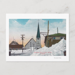 Winterblick auf die Steadman Avenue Covered im Sch Postkarte
