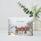 Winterblick auf Point Betsie Lighthouse Postkarte (Stehend Vorderseite)