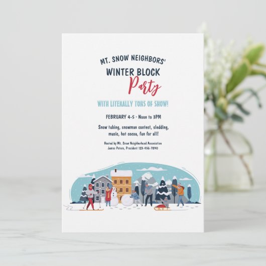 Winterblock-Party Einladung (Stehend Vorderseite)