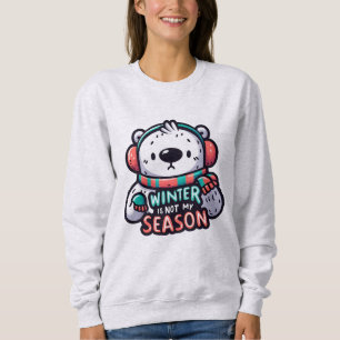 Winterblues: Fantasievoller Cartoon-Eisbär Sweatshirt