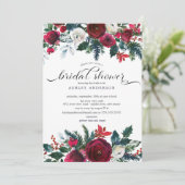 Winterblume Brautparty Einladung (Stehend Vorderseite)