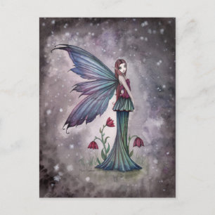 Winterblumen Feen-Fantasie-Postkarte Postkarte