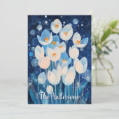 Winterblumen Feiertagskarte (Stehend Vorderseite)