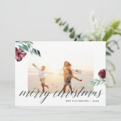 Winterblumen | Frohe Weihnachtsfotokarte Feiertagskarte (Stehend Vorderseite)