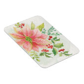 Winterblumen | Rosa blühende Poinsettia Magnet (Rechte Seite)