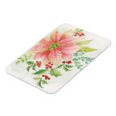 Winterblumen | Rosa blühende Poinsettia Magnet (Linke Seite)