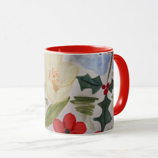Winterblumen & Stechpalme Tasse (VorderseiteRechts)