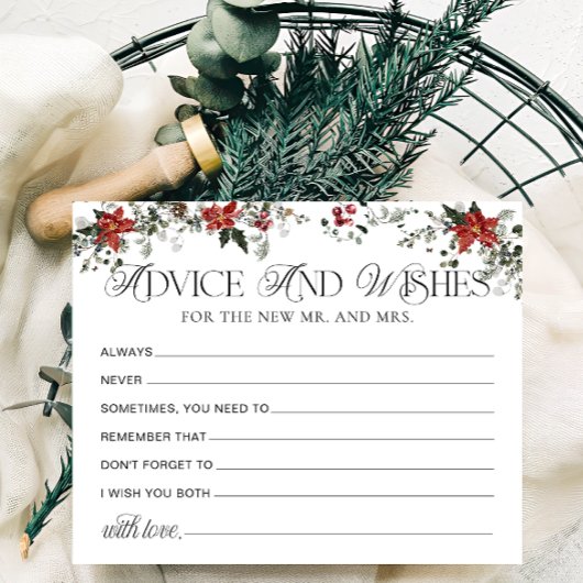 Winterblumenberatung und Brautparty-Karte wünscht