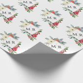 Winterblumenberries Mit Monogramm Geschenkpapier (Ecke)