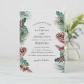 Winterblumenblüte Hochzeitseinladung Einladung (Stehend Vorderseite)