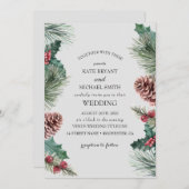 Winterblumenblüte Hochzeitseinladung Einladung (Vorne/Hinten)