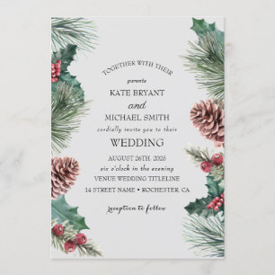 Winterblumenblüte Hochzeitseinladung Einladung