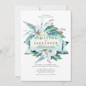 Winterblumenbouquet-Hochzeit Einladung (Vorderseite)