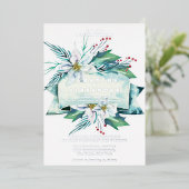 Winterblumenbouquet-Hochzeit Folieneinladung (Stehend vorne)