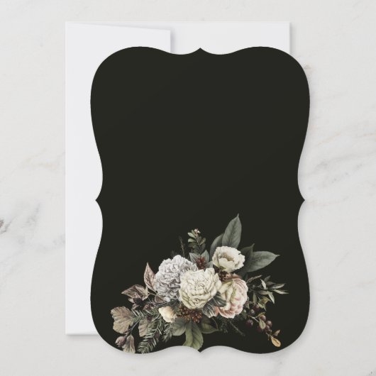 Winterblumengeschmack der geometrischen Probe Einladung (Rückseite)